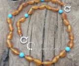Baltic Amber Anklet - AdjustableUnpolished Blue Harvest Baltic Amber Anklet - AdjustableUnpolished Blue Harvest