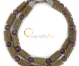 Lepidolite Gemstone & Hazel Necklace - Soothing, Relaxing, Stress Relief Lepidolite Gemstone & Hazel Necklace - Soothing, Relaxing, Stress Relief