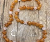 Unpolished Cider Rose QuartzAdult Necklace Unpolished Cider Rose QuartzAdult Necklace
