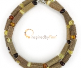 Polished Baltic Amber & Hazel Necklace - 4 Different Colors Polished Baltic Amber & Hazel Necklace - 4 Different Colors