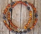 Uplifting Baltic Amber and Smoky Quartz NecklaceKids Necklace Uplifting Baltic Amber and Smoky Quartz NecklaceKids Necklace