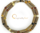 Unpolished Baltic Amber & (Smaller) Hazel Necklace - Diversity Unpolished Baltic Amber & (Smaller) Hazel Necklace - Diversity