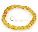 Baltic Amber Elastic Bracelet - Polished Golden Swirl Baltic Amber Elastic Bracelet - Polished Golden Swirl