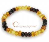 Baltic Amber Elastic Bracelet - Polished Rainbow Baltic Amber Elastic Bracelet - Polished Rainbow