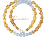 NEW! Anxiety Relief - Baltic Amber and Blue Chalcedony NecklaceKids Necklace NEW! Anxiety Relief - Baltic Amber and Blue Chalcedony NecklaceKids Necklace