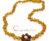 Baltic Amber Necklace - Kids Unpolished Brilliant Flower - All Kids Sizes Baltic Amber Necklace - Kids Unpolished Brilliant Flower - All Kids Sizes