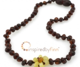 Baltic Amber Necklace - Kids Unpolished Delicate Flower - All Kids Sizes Baltic Amber Necklace - Kids Unpolished Delicate Flower - All Kids Sizes