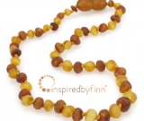 Baltic Amber Necklace - Kids Unpolished Mixture - Size 13-14 Baltic Amber Necklace - Kids Unpolished Mixture - Size 13-14