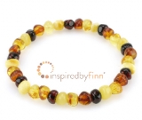 Baltic Amber Elastic Bracelet - Polished 4 Different Colors Baltic Amber Elastic Bracelet - Polished 4 Different Colors
