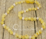 Baltic Amber Necklace - Kids Unpolished Lemon Rose Quartz, All Kids SizesInspired by Finn