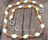 Baltic Amber Anklet - AdjustableUnpolished Light Mix