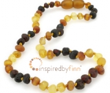 Baltic Amber Necklace -  Kids Unpolished Multi - All Kids Sizes