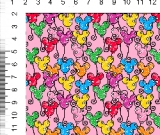 1yd cut Small Scale Pink Looney Cotton Lycra Retail