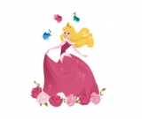 Pink Princess on White Panel Woven