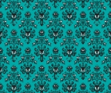 1yd Cut HM Wallpaper Teal Small Scale Cotton Lycra Retail