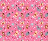 1yd Cut Pals Small scale Bubblegum Pink Cotton Lycra