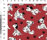 1yd cut R-57 101 Dogs Large Red Swim Retail