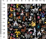 1d cut Small Black Sketchy Dogs Swim Retail