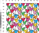 1yd cut Small Scale White Looney Cotton Lycra Retail