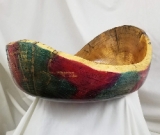 Large Color Stained Exterior Spalted Ash Bowl (10-1/2