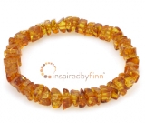 Baltic Amber Elastic Bracelet - Polished Iced Tea Baltic Amber Elastic Bracelet - Polished Iced Tea