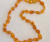 Baltic Amber Necklace - Kids Imperfect Unpolished Brown Bean - Size 11.5 - 14 Baltic Amber Necklace - Kids Imperfect Unpolished Brown Bean - Size 11.5 - 14